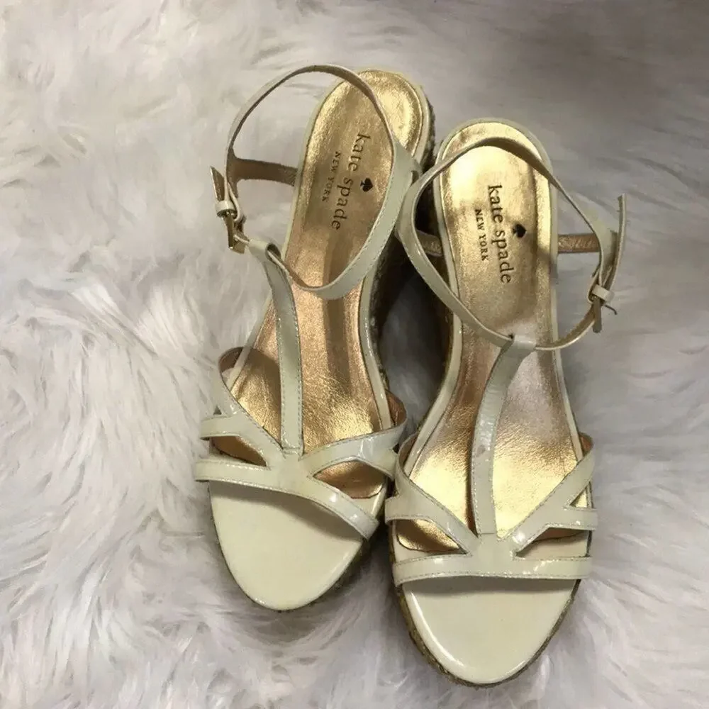 KATE SPADE GOLD Espadrille‎ SANDALS size 7M